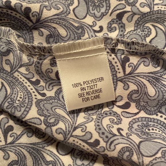 Croft & Barrow Blue/White Print Pullover Blouse Short Sleeve Womens XXL - Picture 5 of 6